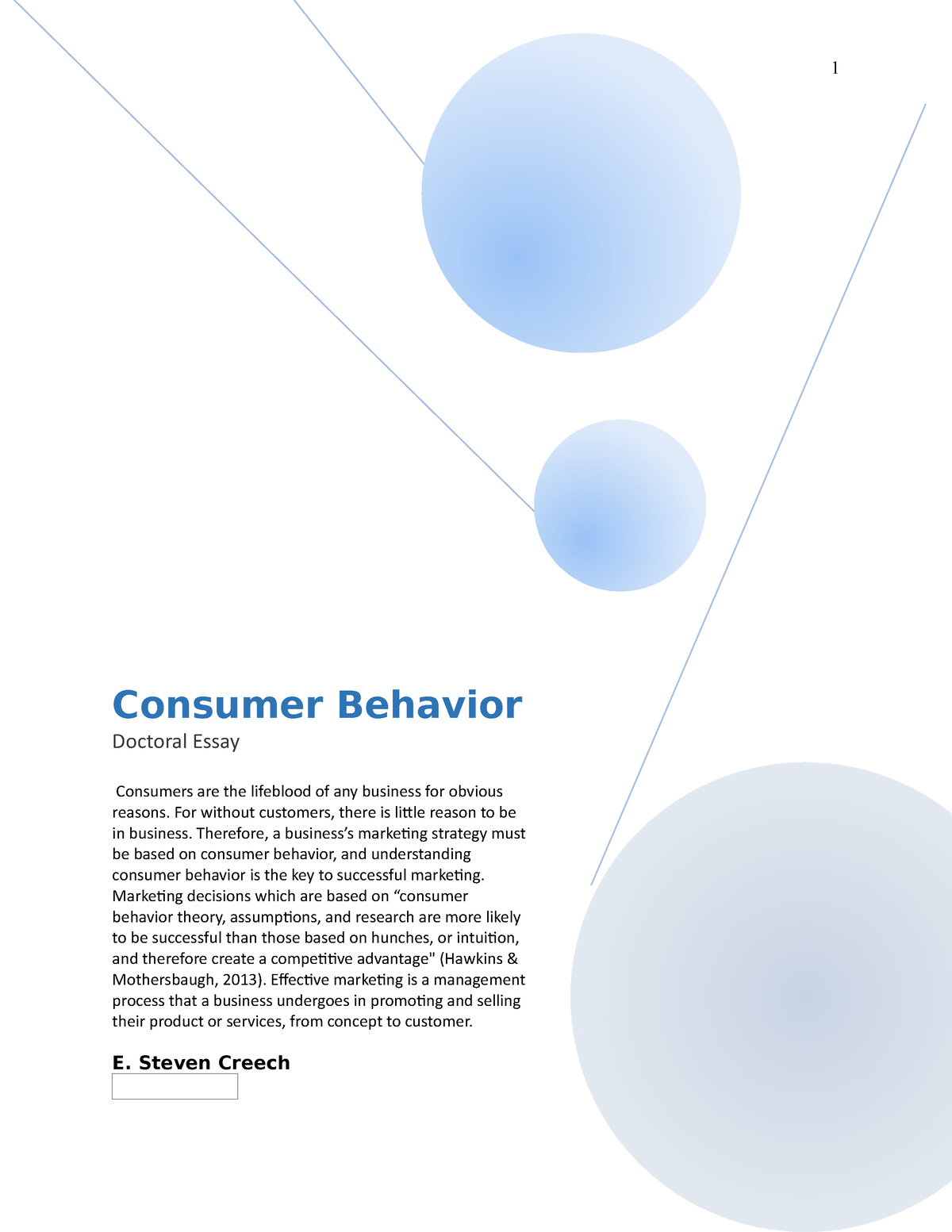 consumer behavior doctoral dissertation