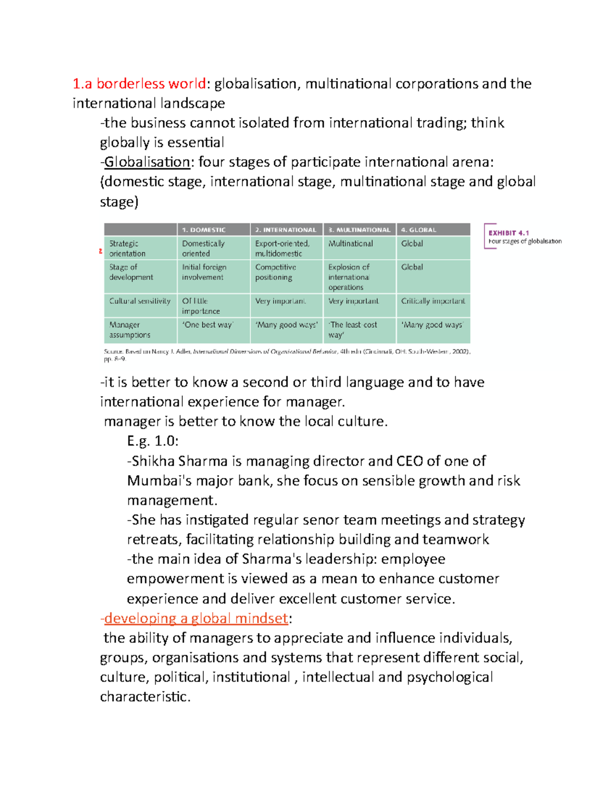 Chapter 4 Note - Lecture Notes 4 - 1 Borderless World: Globalisation ...