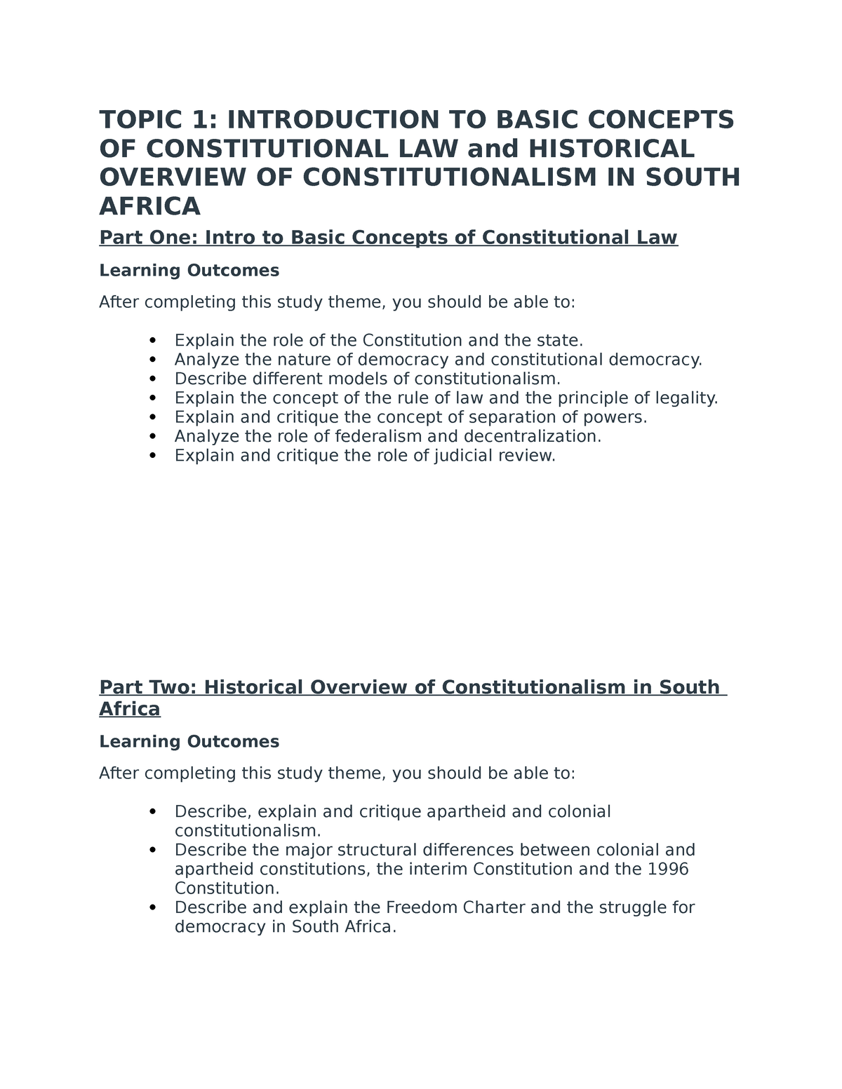 Constitutional law structures Semester 1 Topic 1 - TOPIC 1 ...