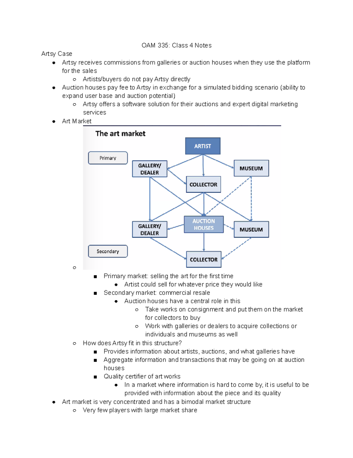 OAM 335 Class 4 Notes - OAM 335: Class 4 Notes Artsy Case Artsy ...