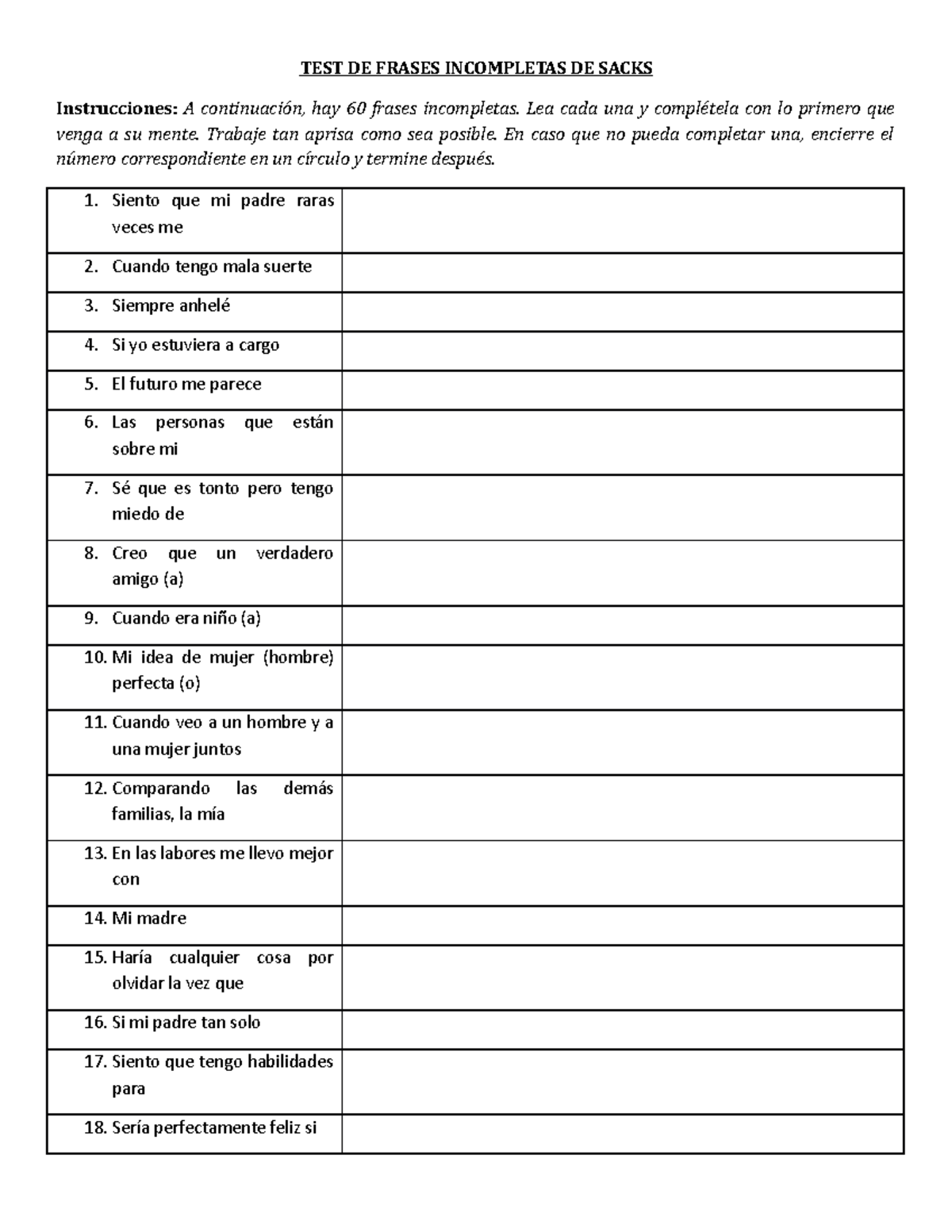 1557666209805 TEST DE Frases Incompletas DE Sacks - TEST DE FRASES ...