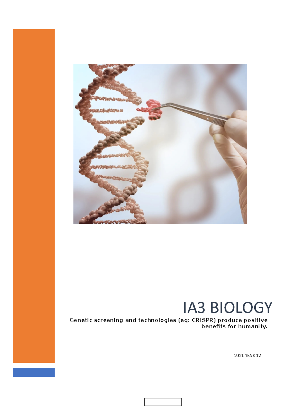 IA3 Biology 2021 - Genetic screening and technologies (eq: CRISPR ...