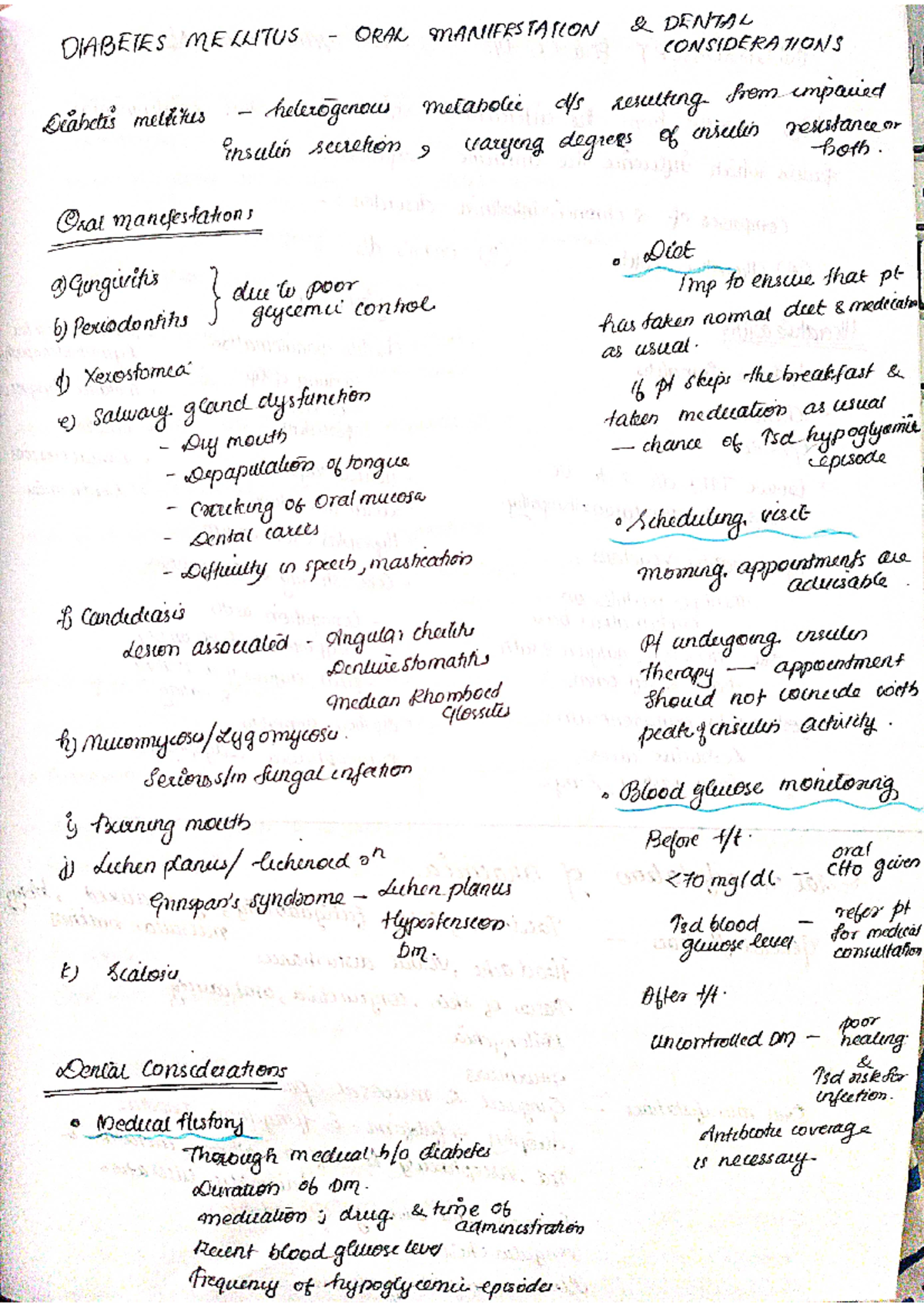 Diabetes mellitus oral manifestations & dental considerations BDS