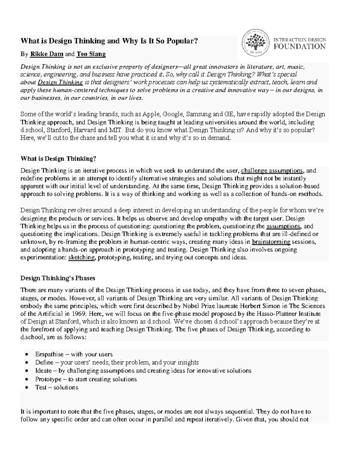 What is Design Thinking and Why Is It So Popular - So, why call it ...