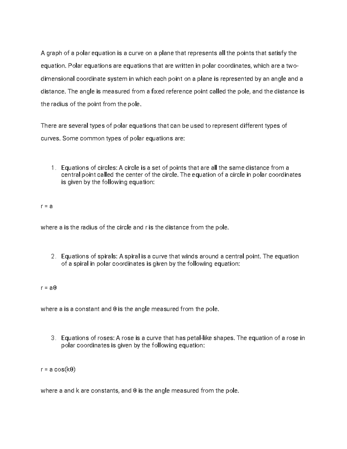 graphs-of-polar-equations-a-graph-of-a-polar-equation-is-a-curve-on-a