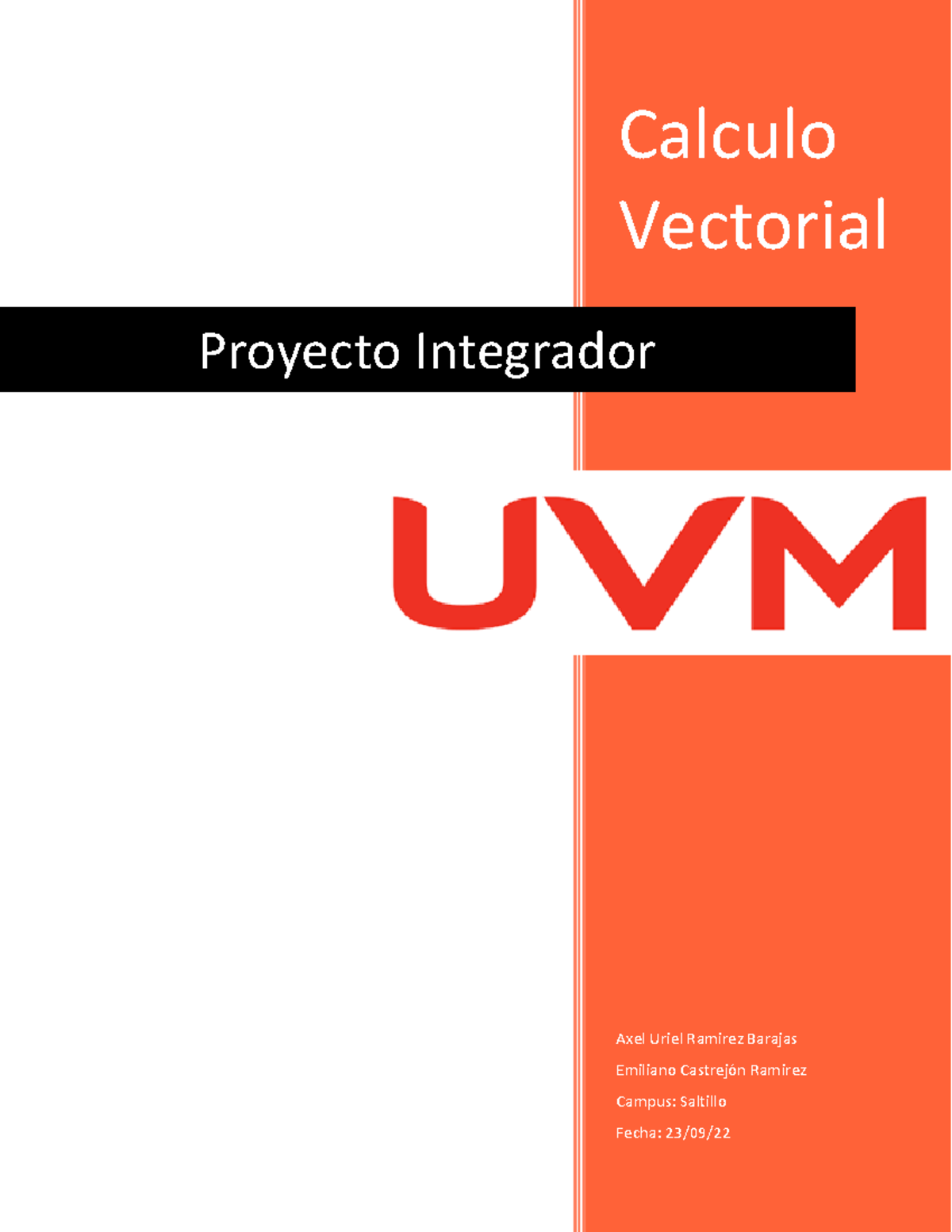 Proyecto A3-ECR - Calculo Vectorial Axel Uriel Ramirez Barajas Emiliano ...