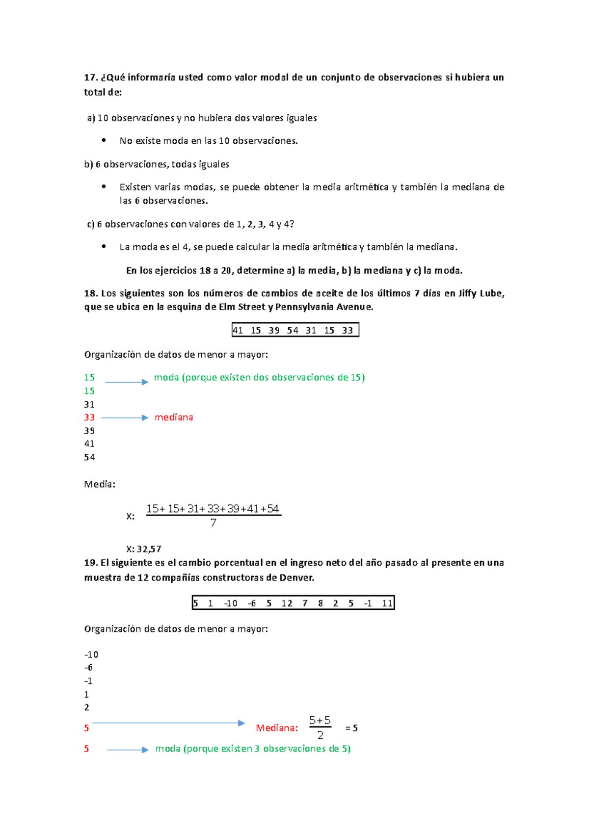 Estadistica 17 A 24 - Ejercicios Obligatorios Como Trabajo Bimestral De ...