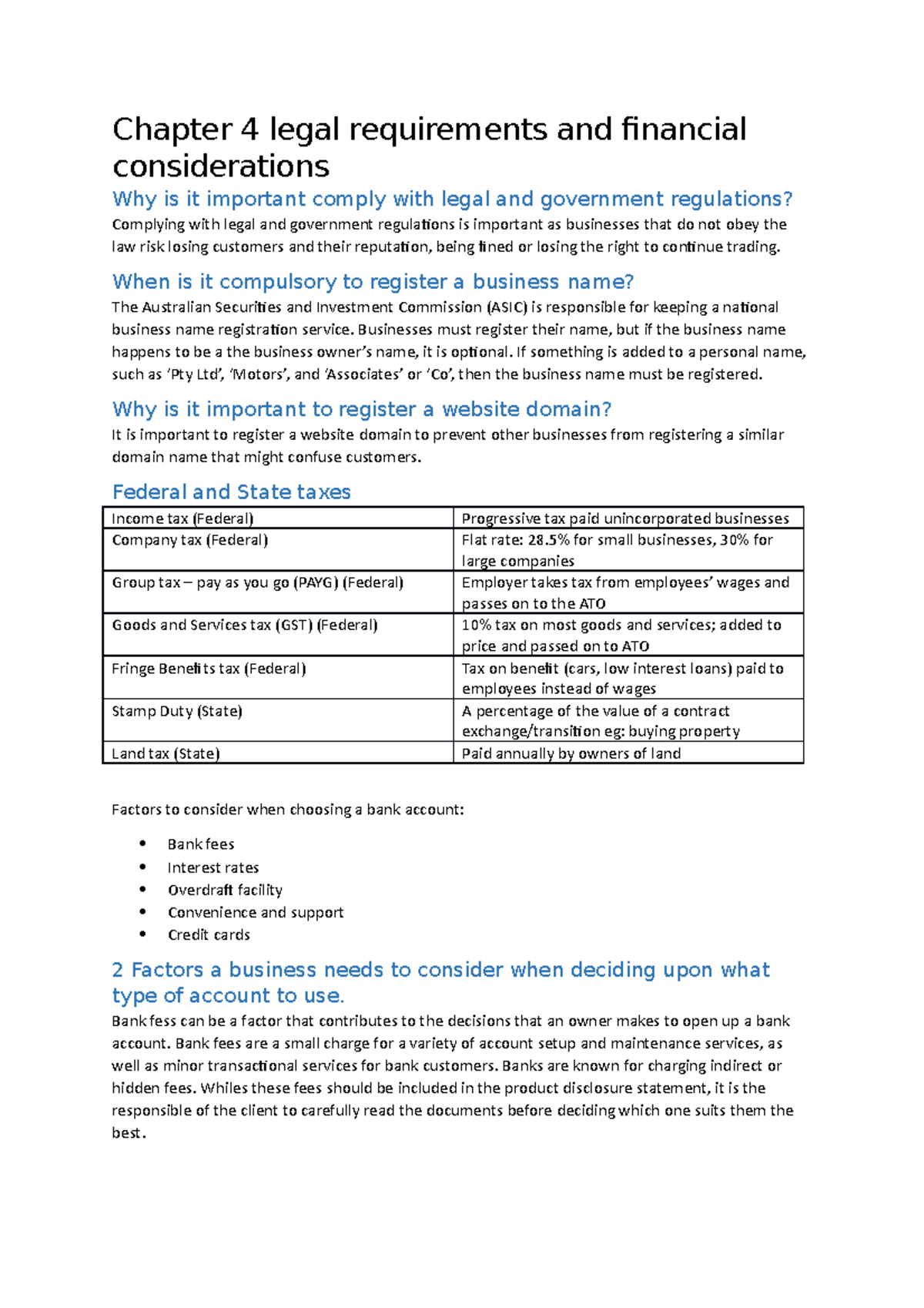 Chapter 4 legal requirements and financial considerations - When is it ...