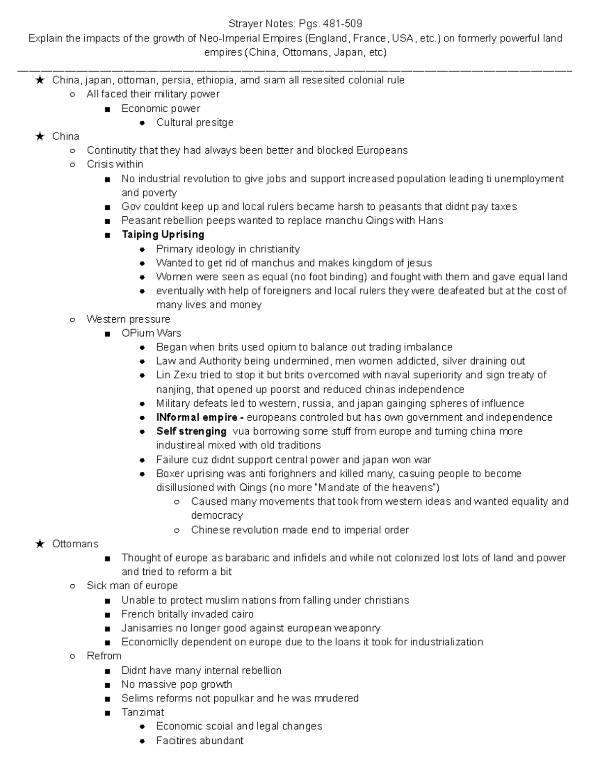Strayer Notes Reading Target Pgs 481-509 - Strayer Notes: Pgs. 481 ...