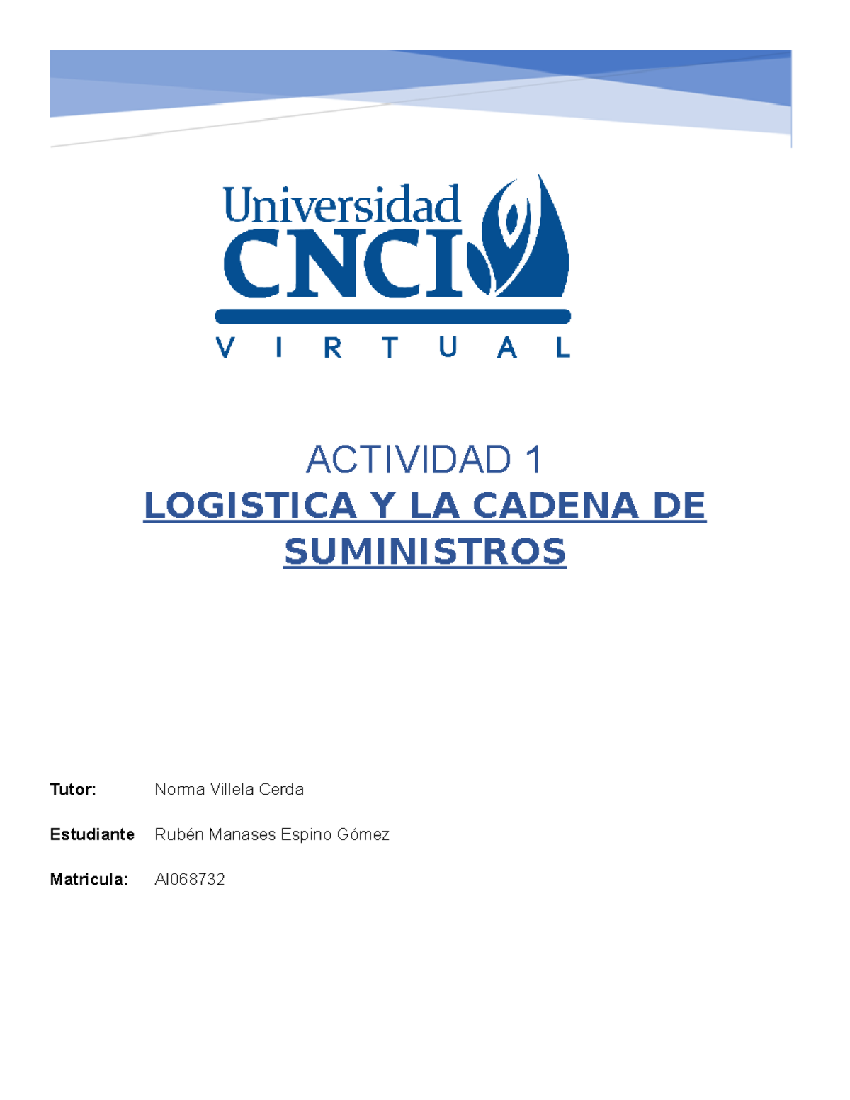 Actividad 1- Logistica Y LA Cadena DE Suministros - ACTIVIDAD 1 ...