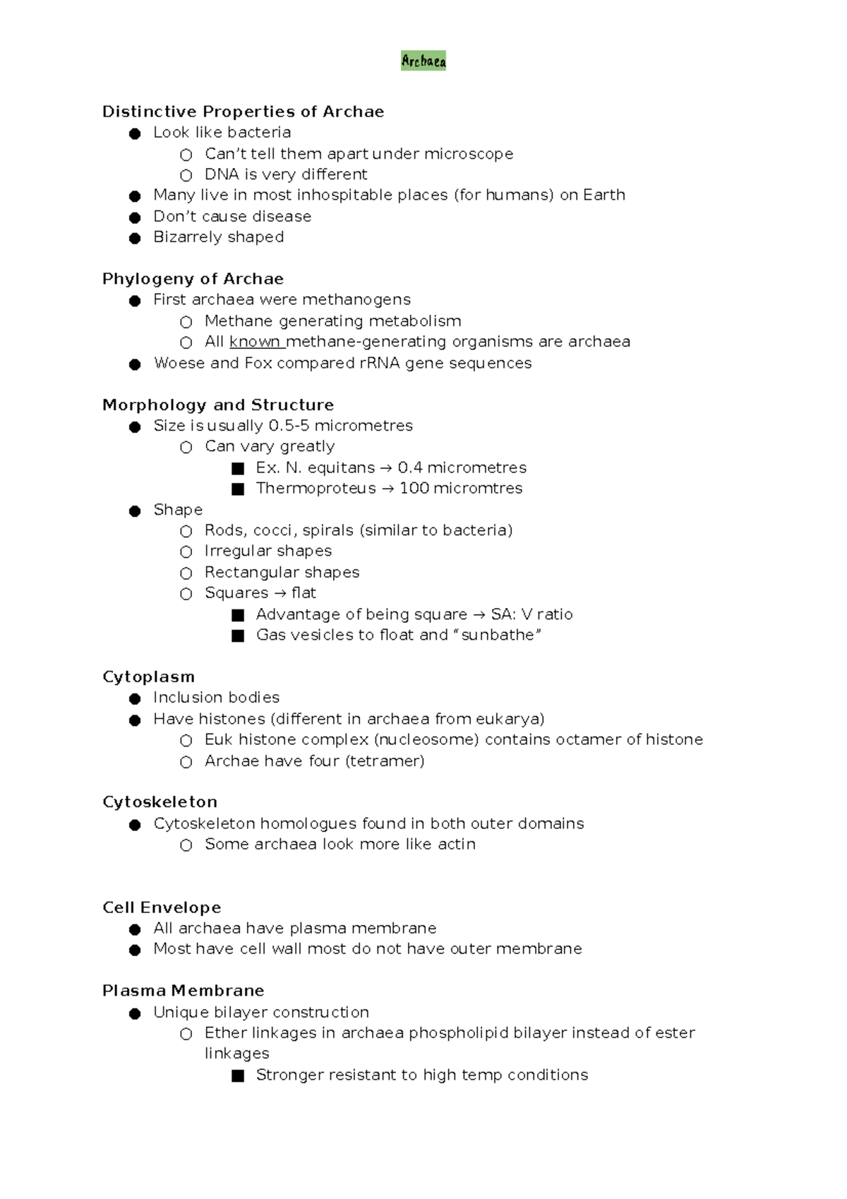 biol-240-topic-3-archae-notes-archaea-distinctive-properties-of