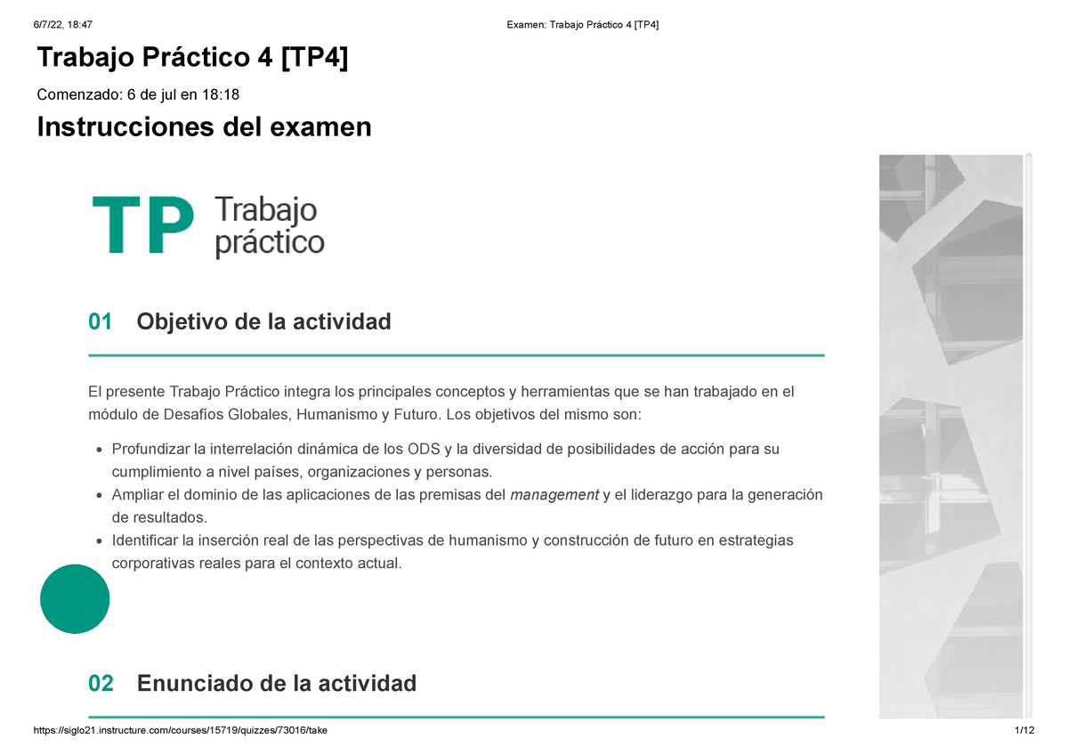 Examen Trabajo Práctico 4 [TP4].pdf 2022 2023 - Trabajo Práctico 4 [TP4 ...