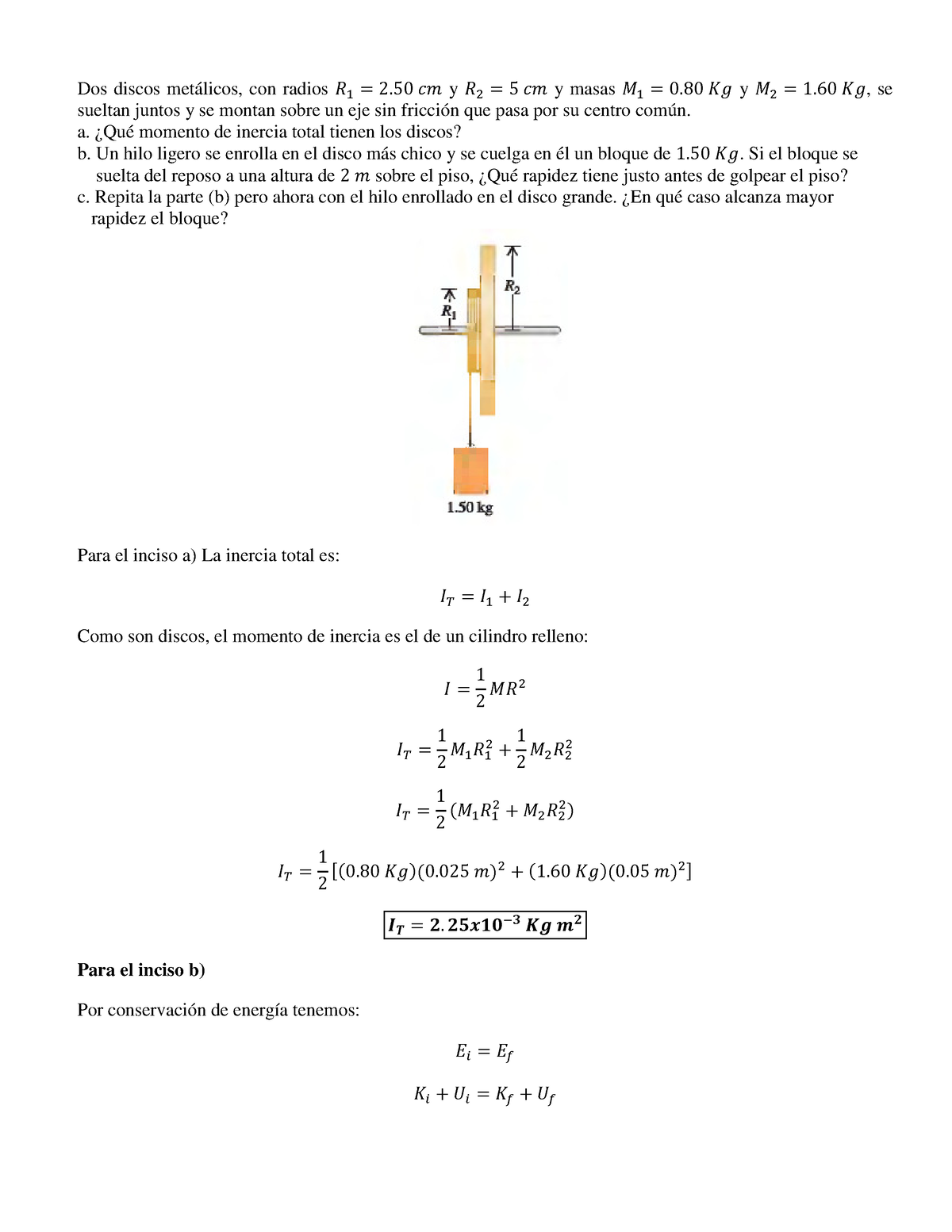 Jbb - Lecture Notes - Dos Discos Metálicos, Con Radios = 2 Y = 5 Y ...