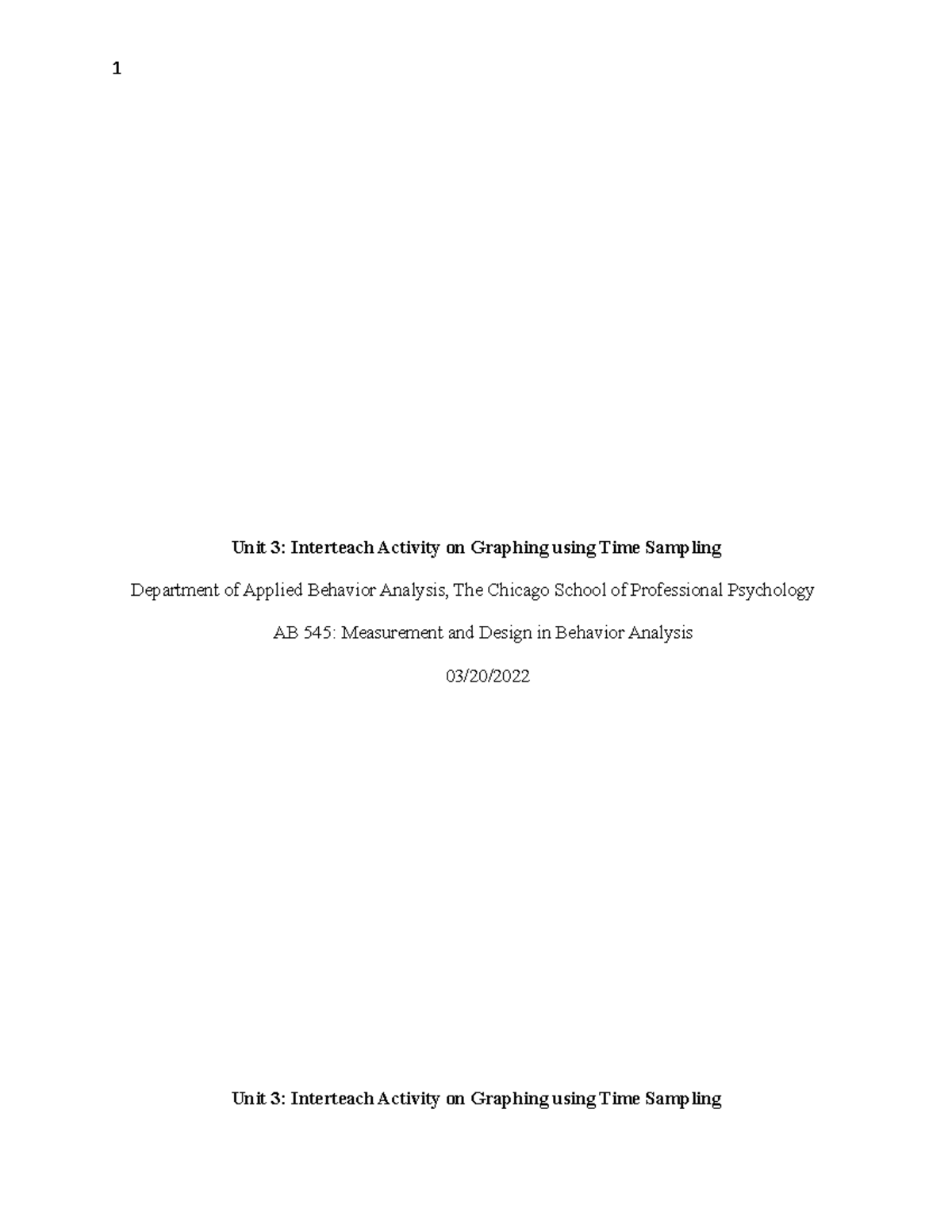 Unit 3.docx interteach - Unit 3: Interteach Activity on Graphing using ...