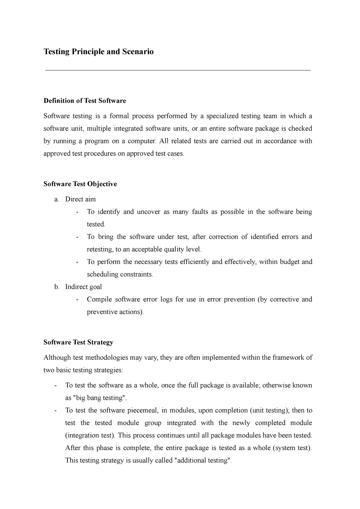 Scenario and Testing Principle - Testing Principle and Scenario ...