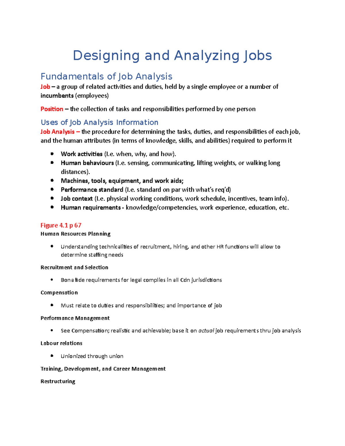 CH4 to CH5 - Lecture notes 2 - Designing and Analyzing Jobs ...