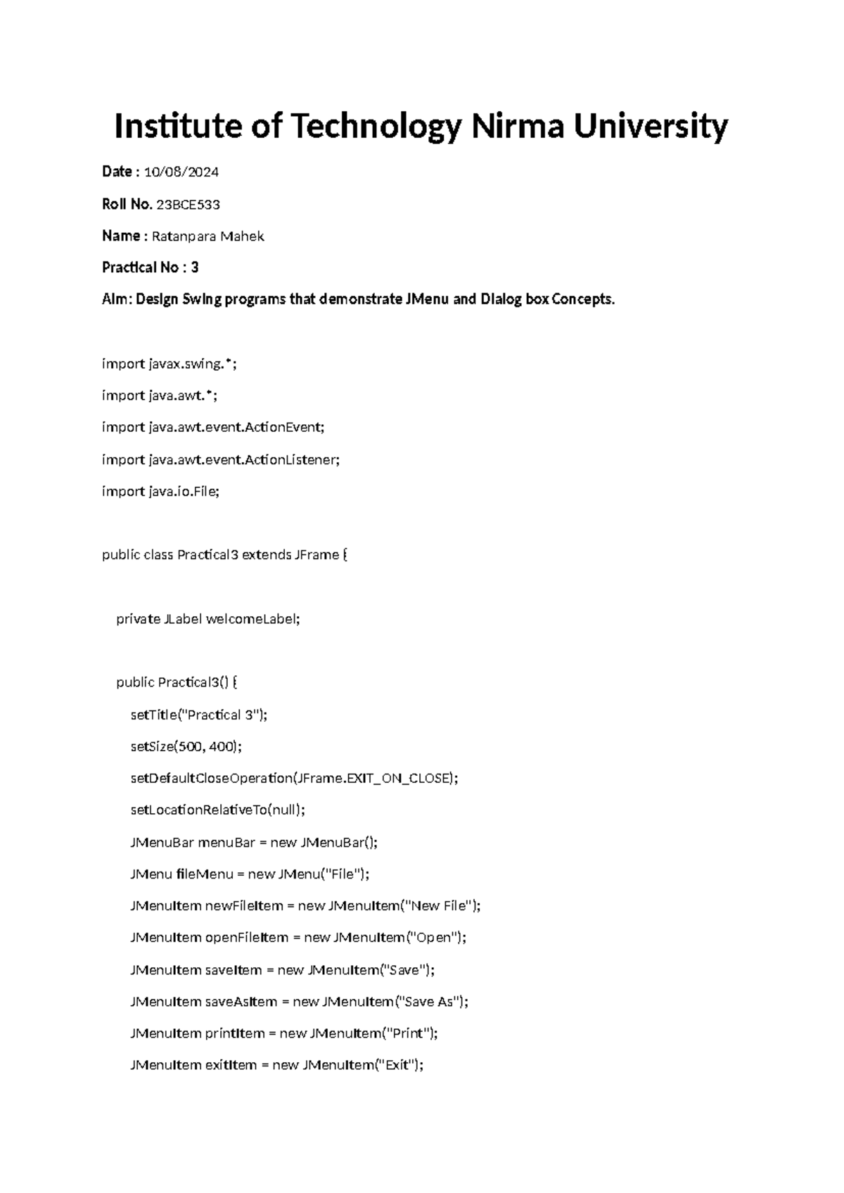 Ajava 3 - It is Practical - Institute of Technology Nirma University ...