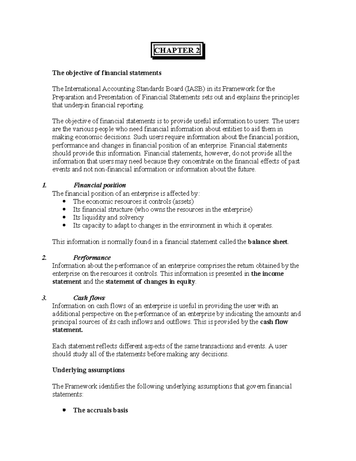 Chapter 2- Financial Reporting - Copy - CHAPTER 2 The objective of ...