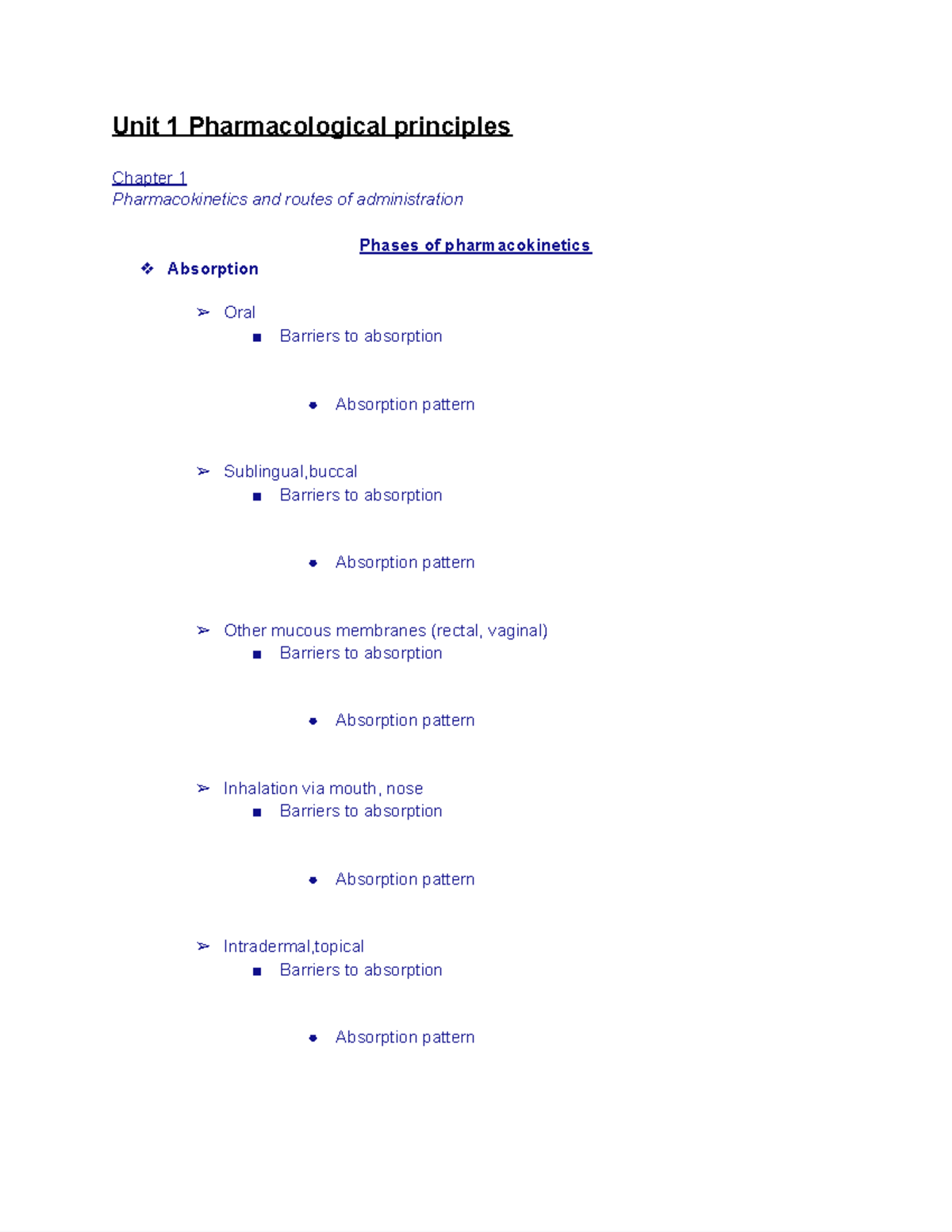 Unit 1 Pharmacological Principles - Google Docs - Unit 1 ...