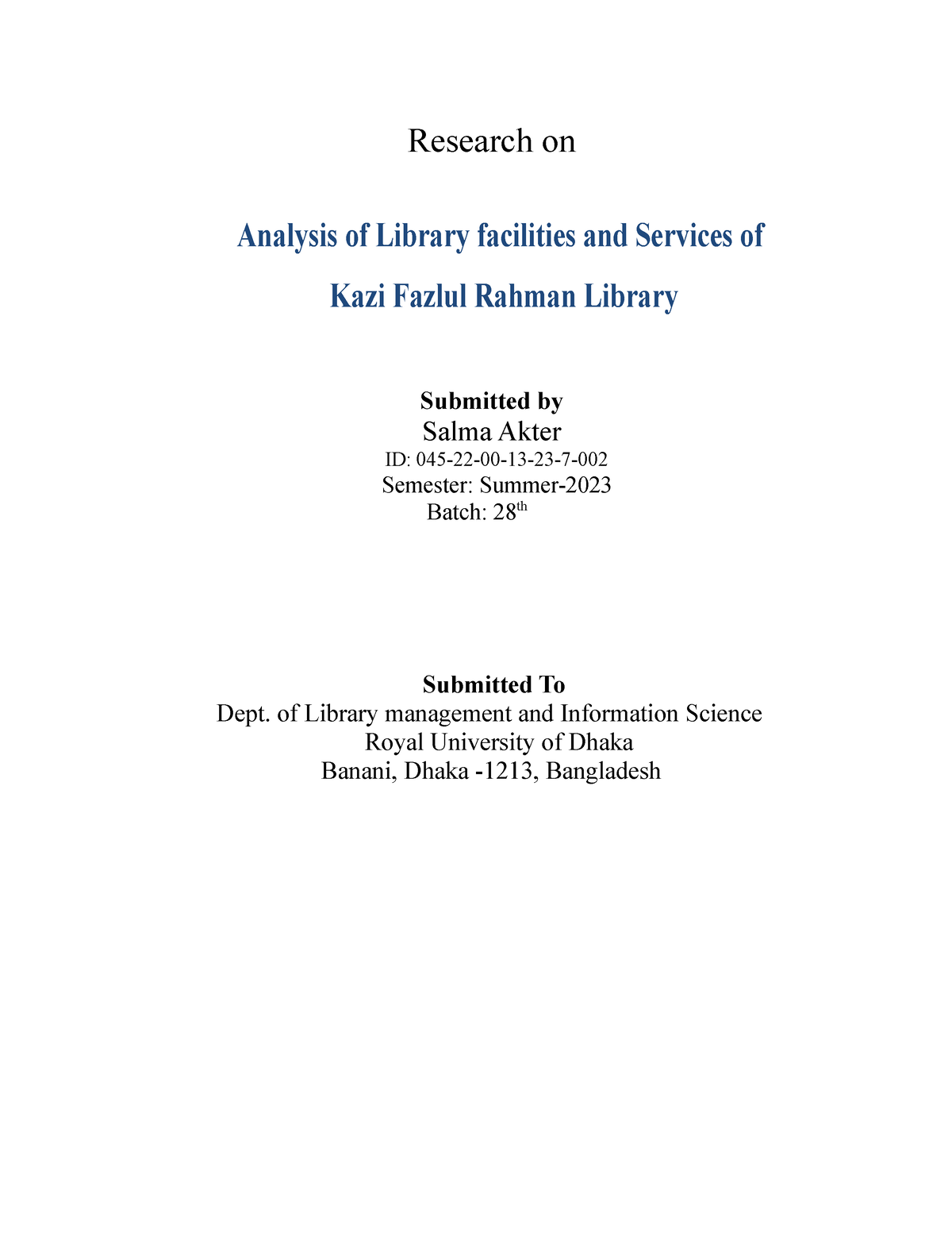 thesis about library science