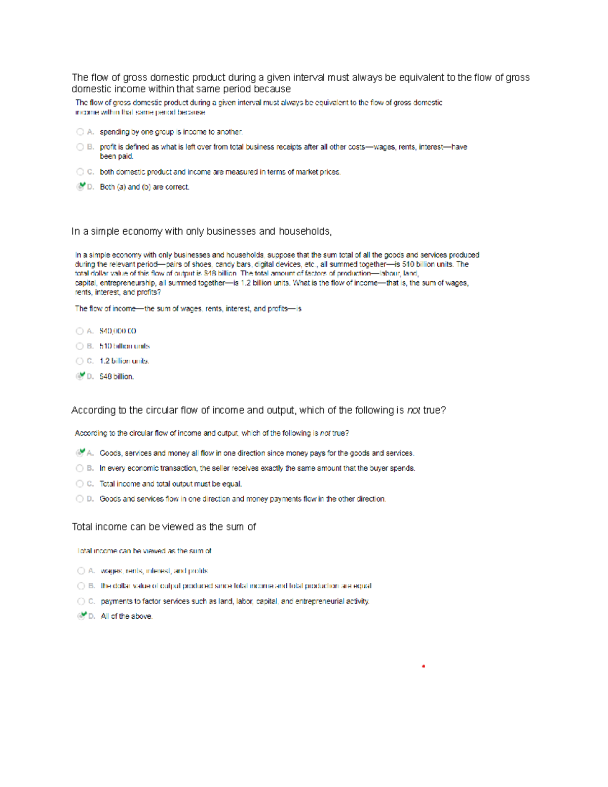 Chapter 7 reviewer - The flow of gross domestic product during a given ...