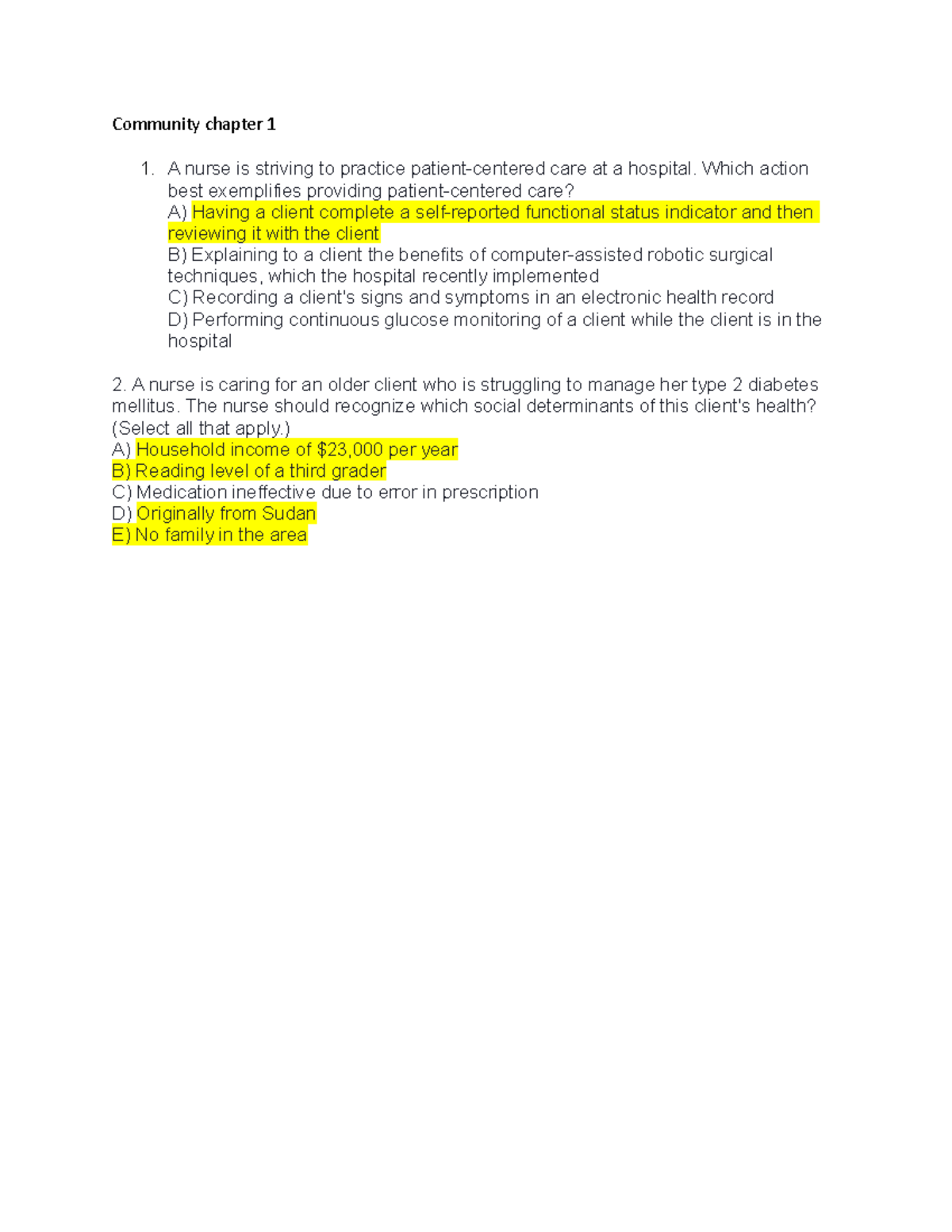 Community chapter 1 - practice questions - Community chapter 1 1. A ...