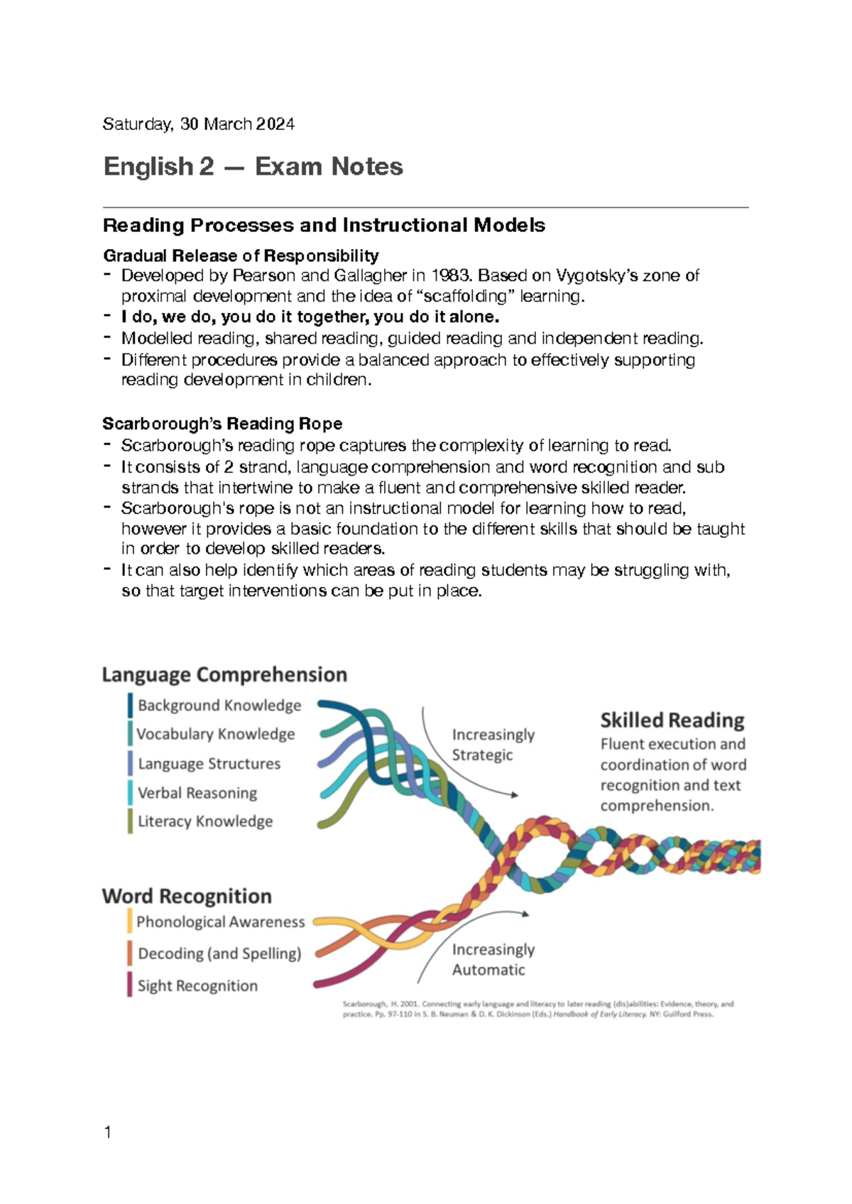 English Exam Notes - Saturday, 30 March 2024 English 2 — Exam Notes ...