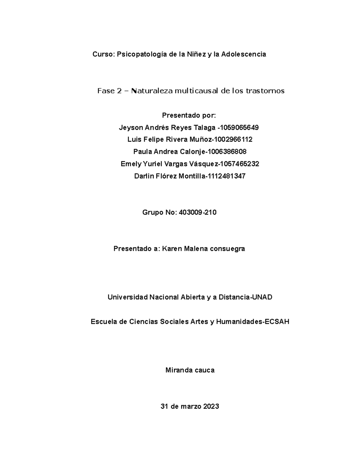Fase 2 – Naturaleza multicausal de los trastornos - Curso ...