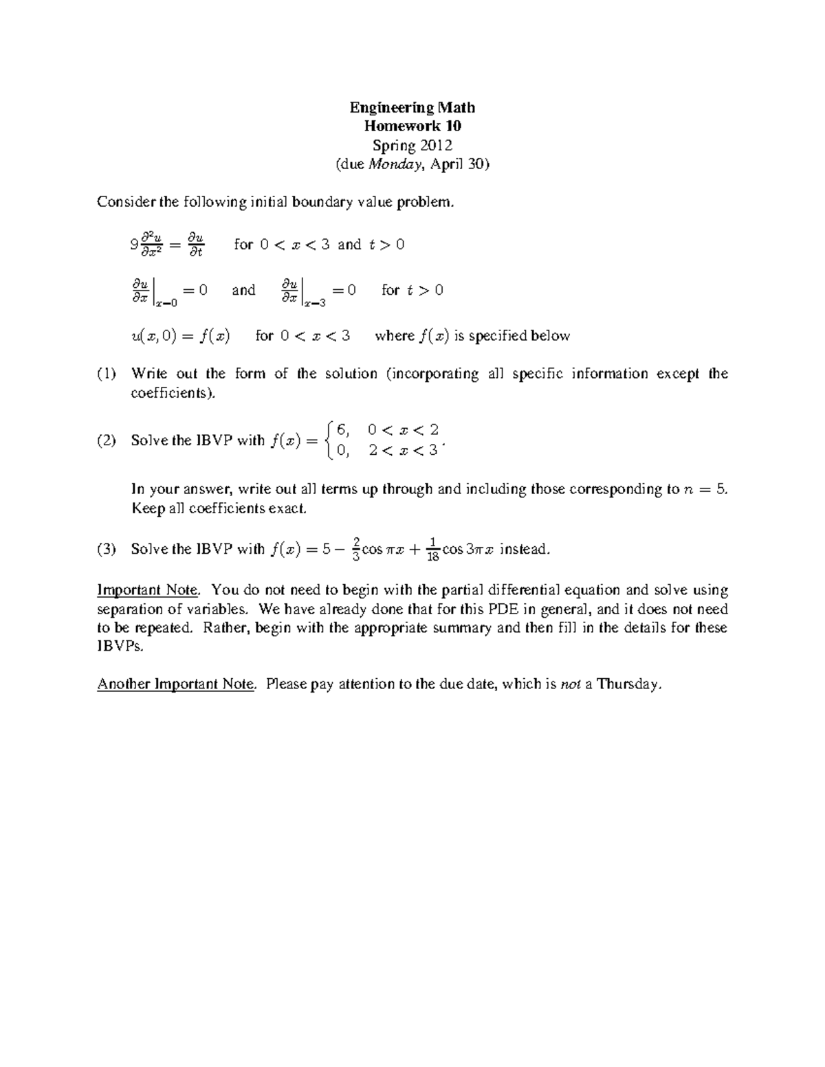 engineering math homework