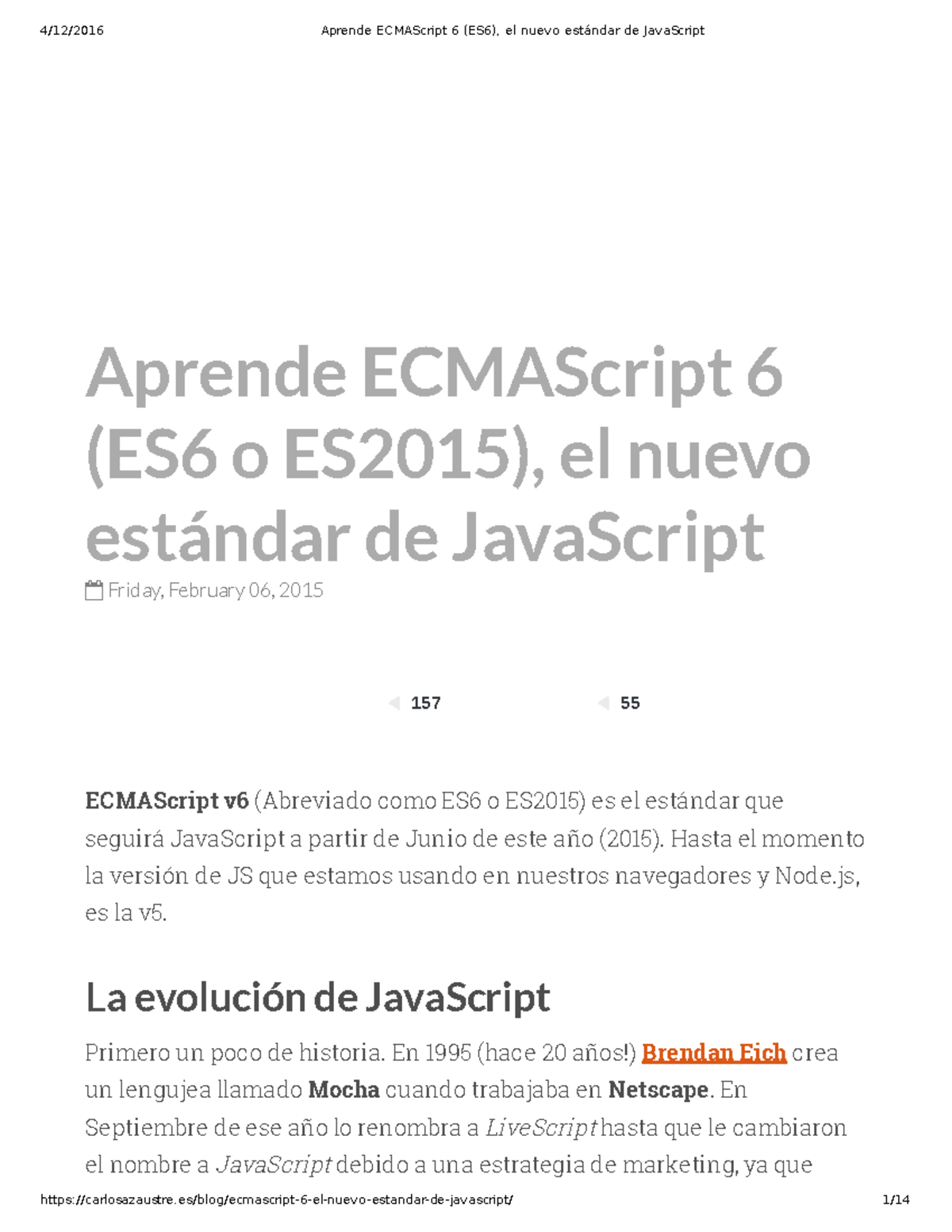 ES6 Java Script - desarrollo de software - Aprende ECMAScript 6 (ES6 o ...