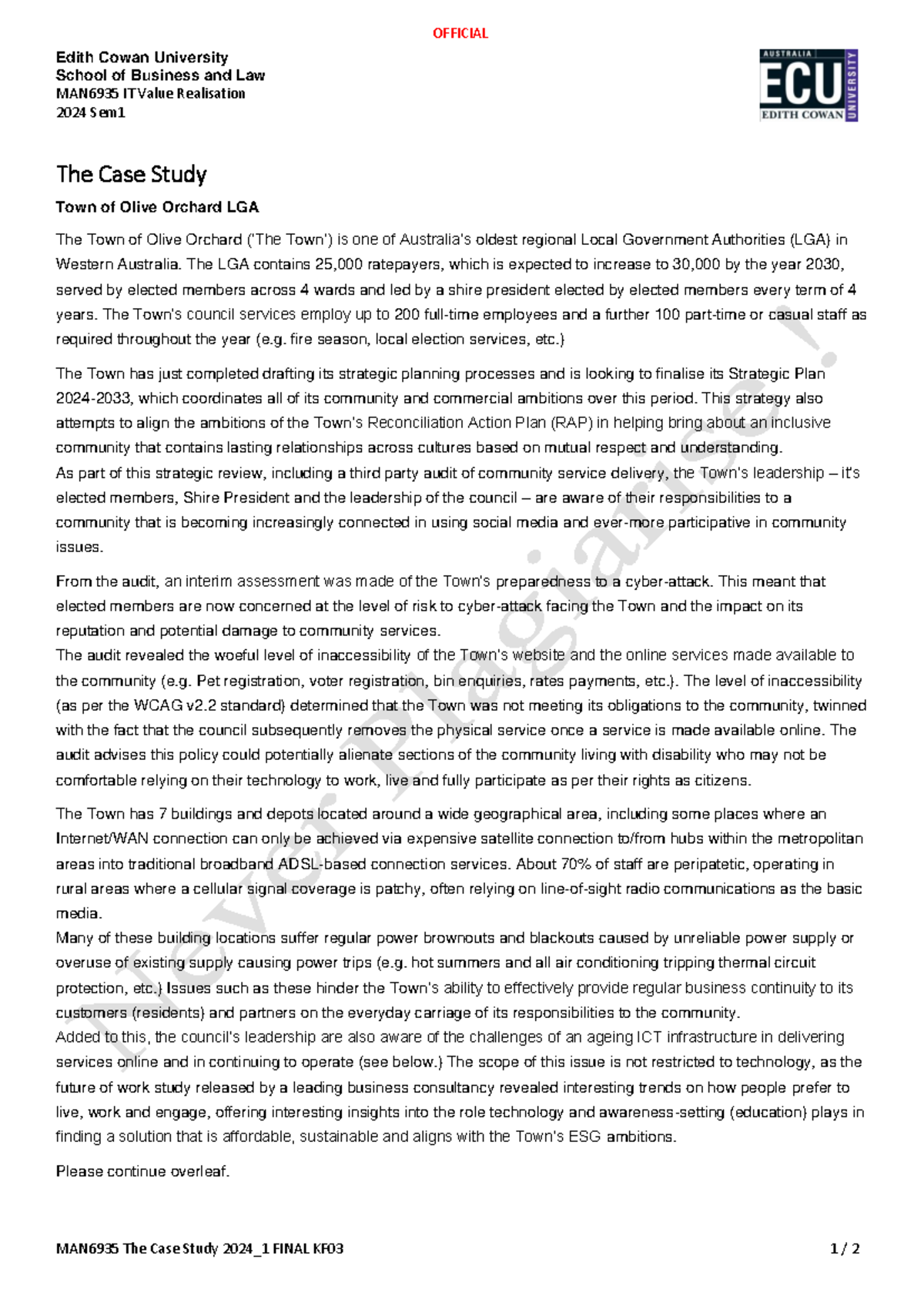 MAN6935+The+Case+Study+2024 1+ Final+KF03 - Edith Cowan University ...