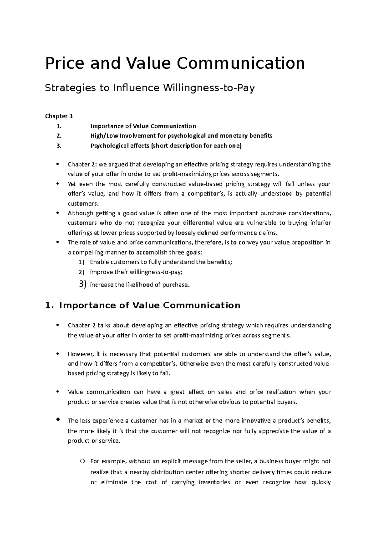 chapter-3-notes-price-and-value-communication-price-and-value