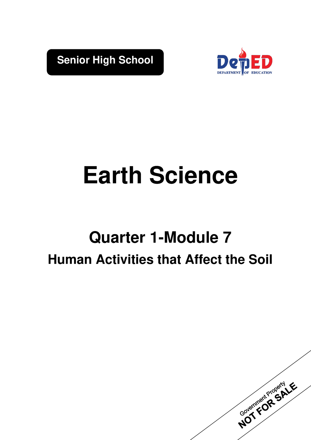 Earthsci-Q1- Module 7 - Earth Science Quarter 1-Module 7 Human ...