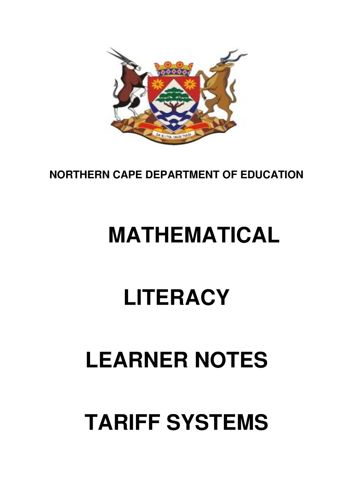 Emailing Tariff Systems Learner Notes - NORTHERN CAPE DEPARTMENT OF ...