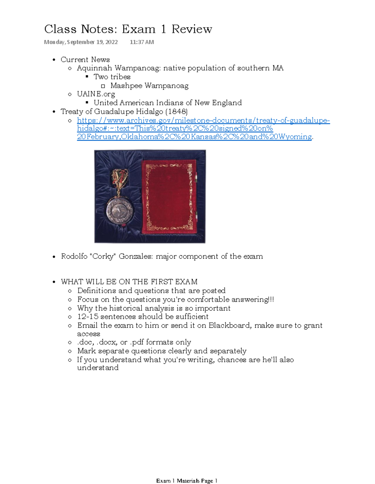 Class Notes Exam 1 Review - Current News Aquinnah Wampanoag: native ...