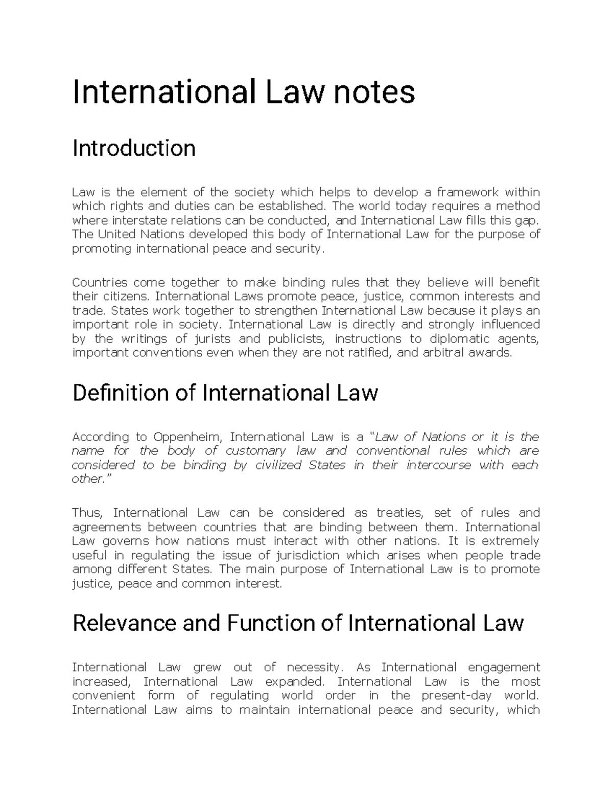 001 Nature and Definition of International Law - International Law ...