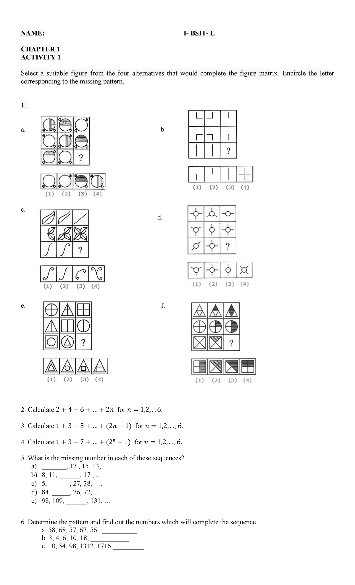 Chapter-1- Activity-1 103115 - NAME: I- BSIT- E CHAPTER 1 ACTIVITY 1 ...