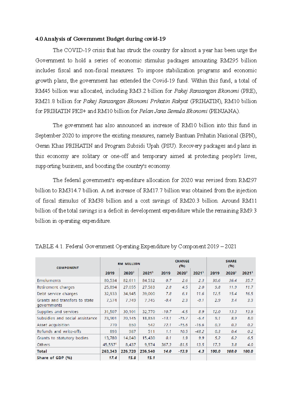 case study of government budget