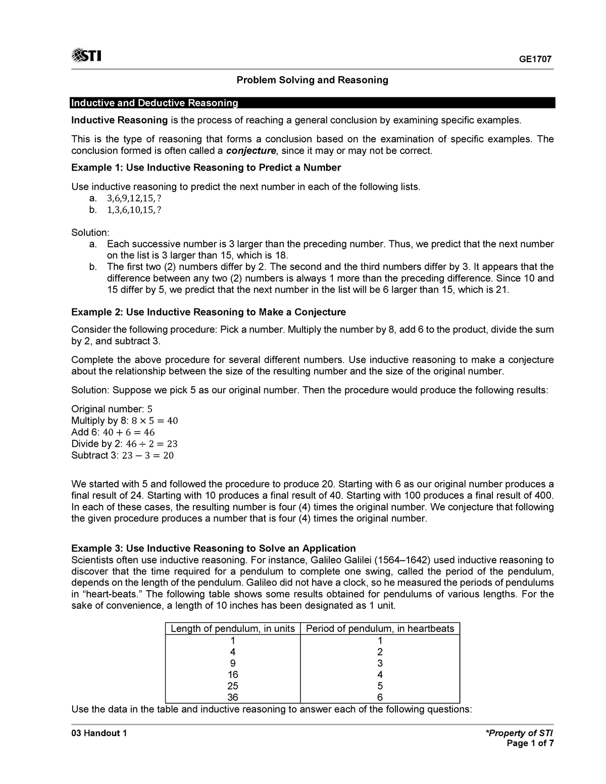 Reasoning in Mathematics in the Modern World - Accountancy - Bsa20 Intended For Inductive And Deductive Reasoning Worksheet