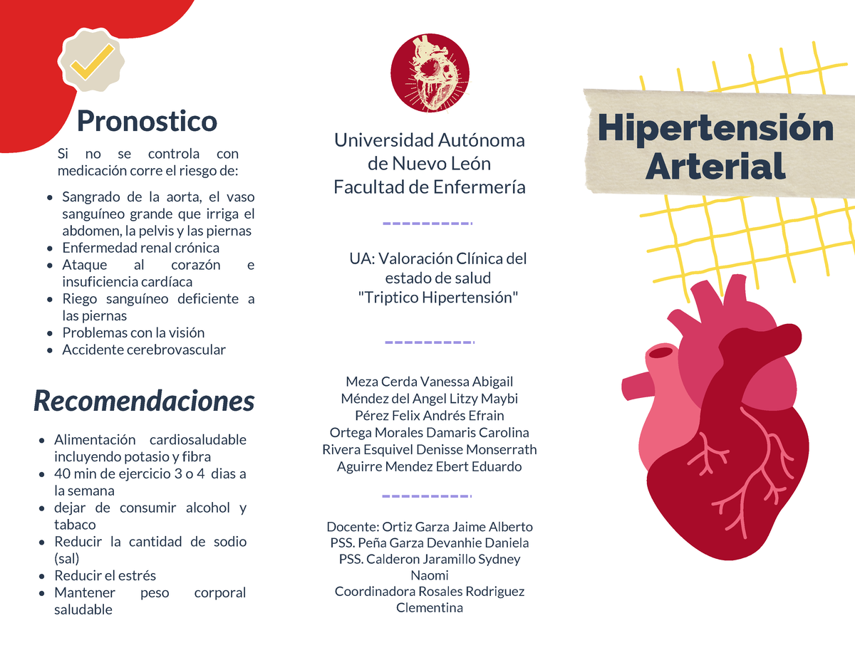 Tríptico de hipertensión arterial Hipertensión Arterial Universidad