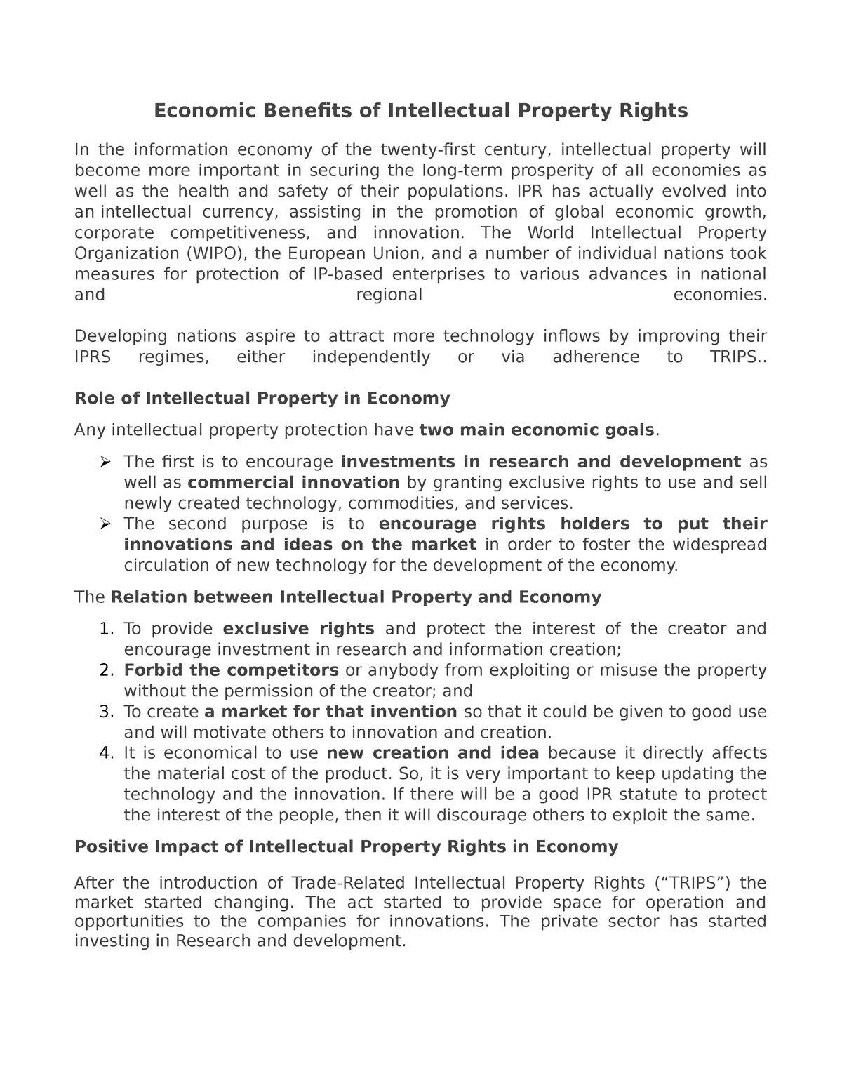 Intellectual Property Rights In India Notes Pdf