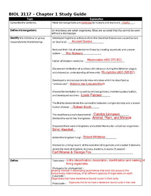 Study Notes Chapter 5 - BIOL 2117 - Chapter 5 Study Guide Topic ...