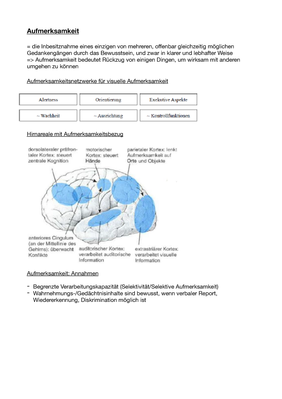 PFH Allgemeine Psychologie S1 - Aufmerksamkeit - Allgemeine Psychologie ...