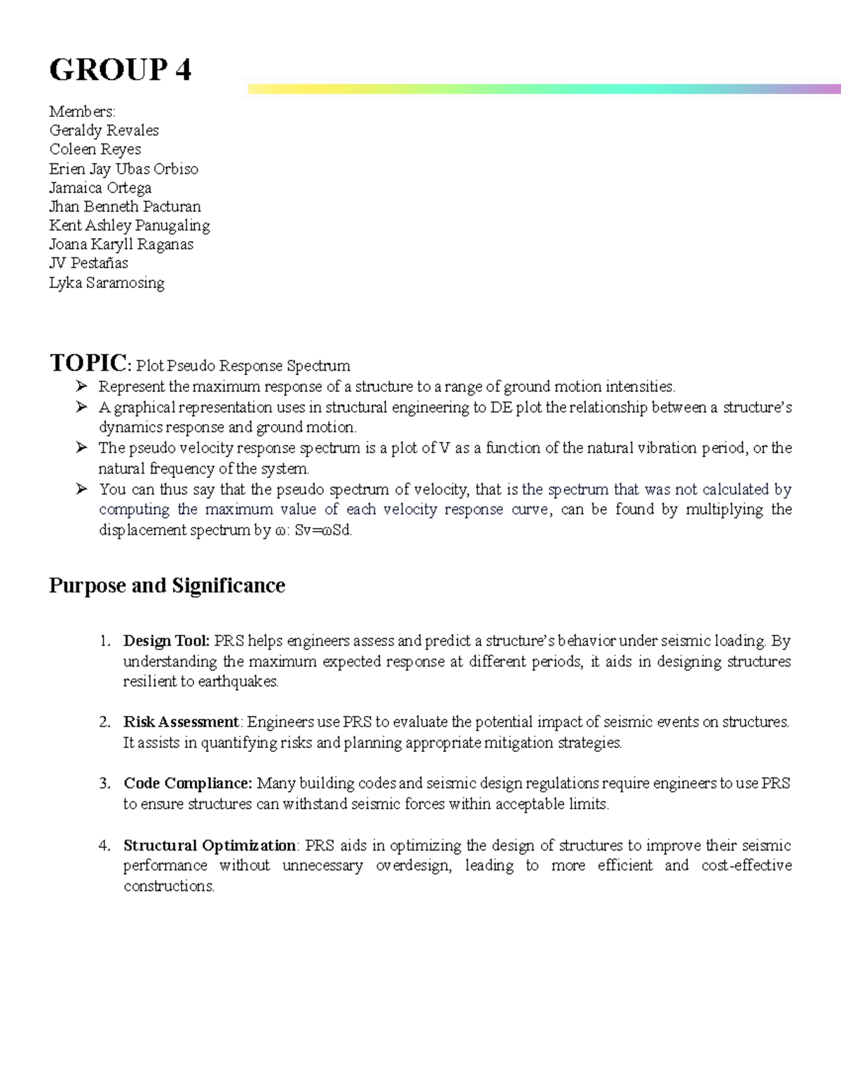 Group 4 Final Emath - to Matlab the spectrum - GROUP 4 Members: Geraldy ...