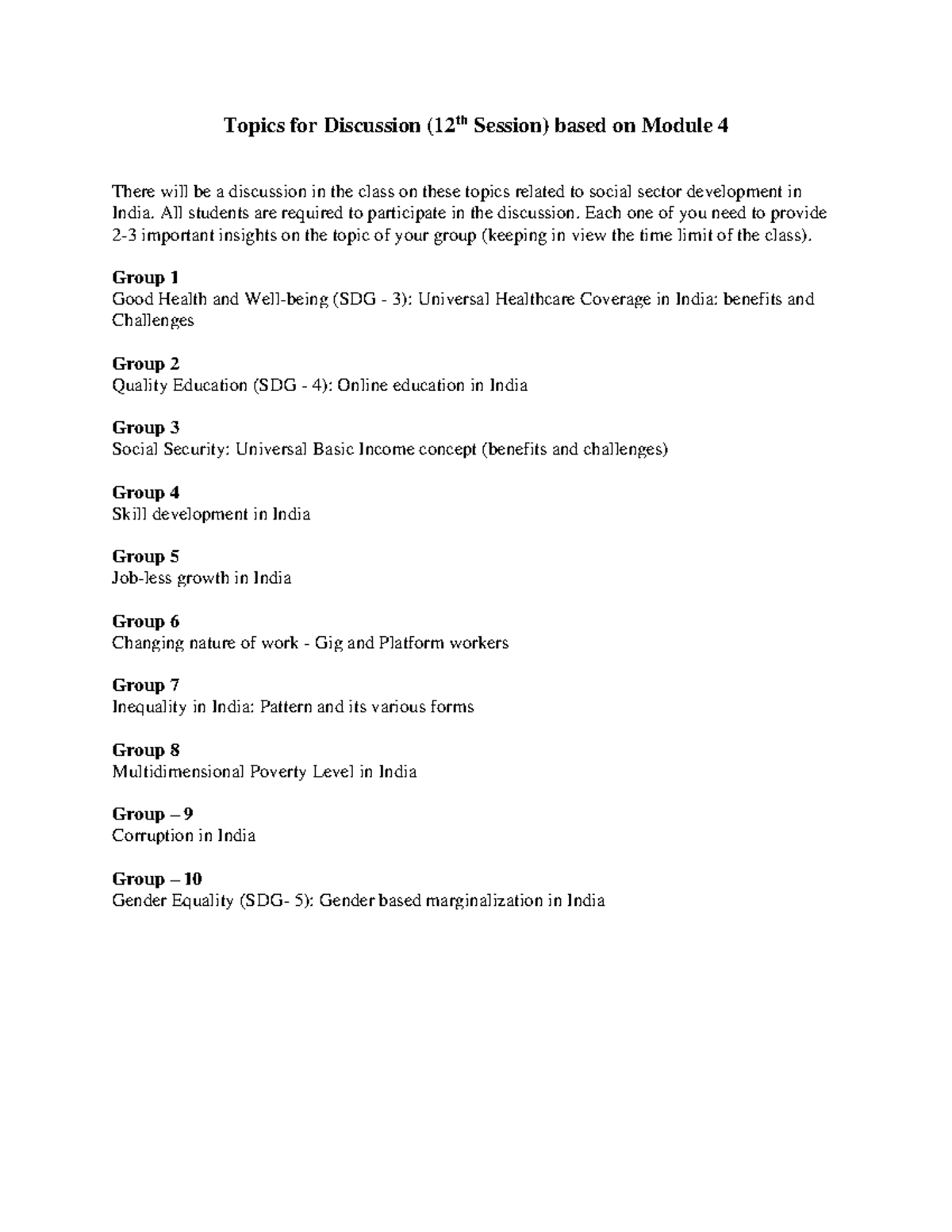 Module -4 - Retail management - Topics for Discussion (12th Session ...