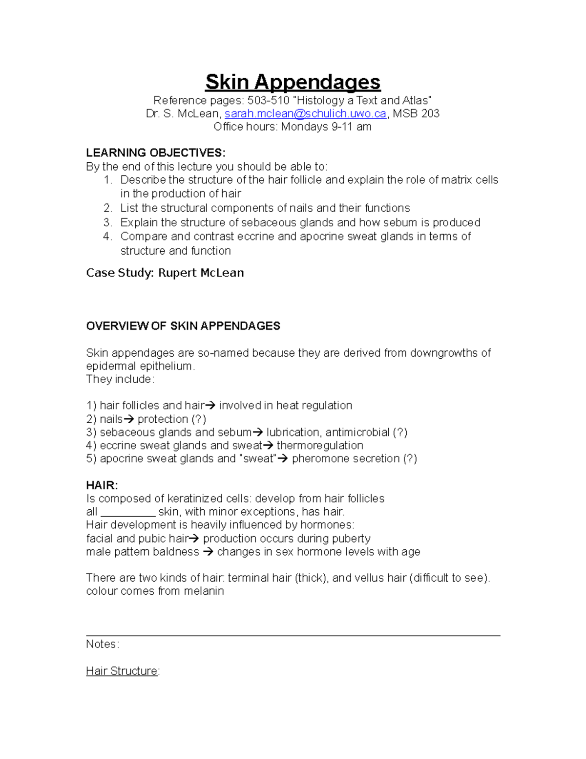 2 Skin Derivatives Skin Appendages Reference pages 503510