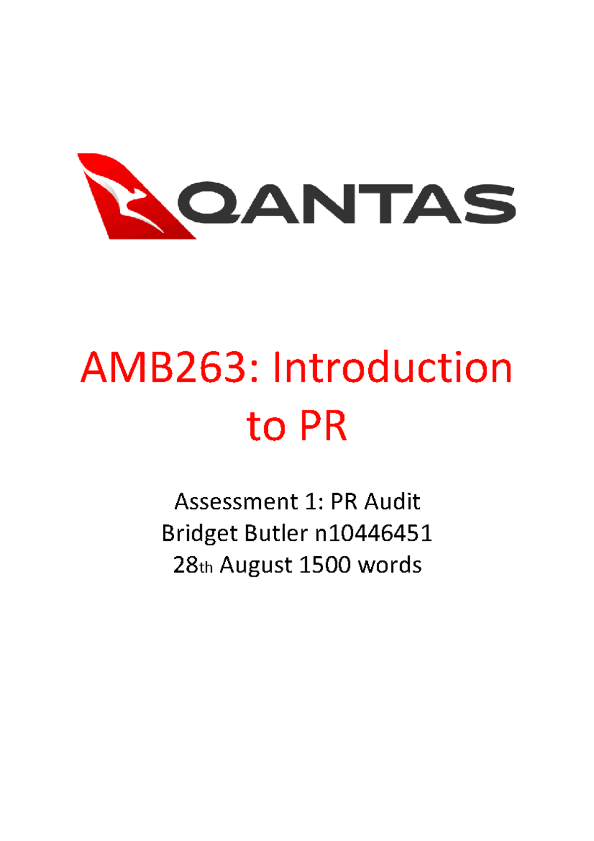 PR Audit - Warning: TT: undefined function: 32 AMB263: Introduction to ...