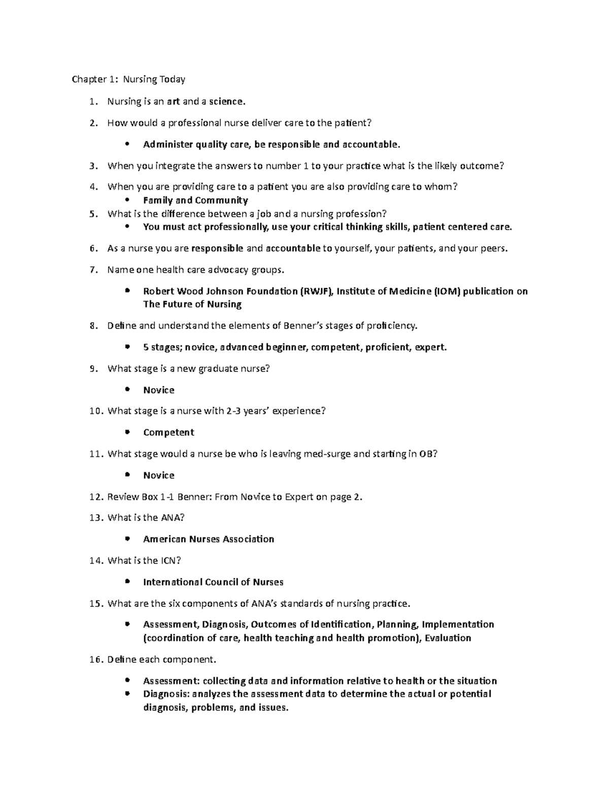 NSG 101 CH 1 Questions Answers NSG 101 Studocu