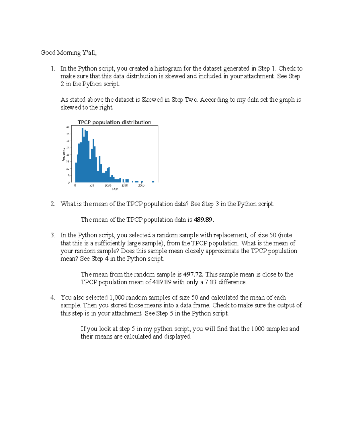 2-4 Discussion - Good Morning Y'all, In the Python script, you created ...