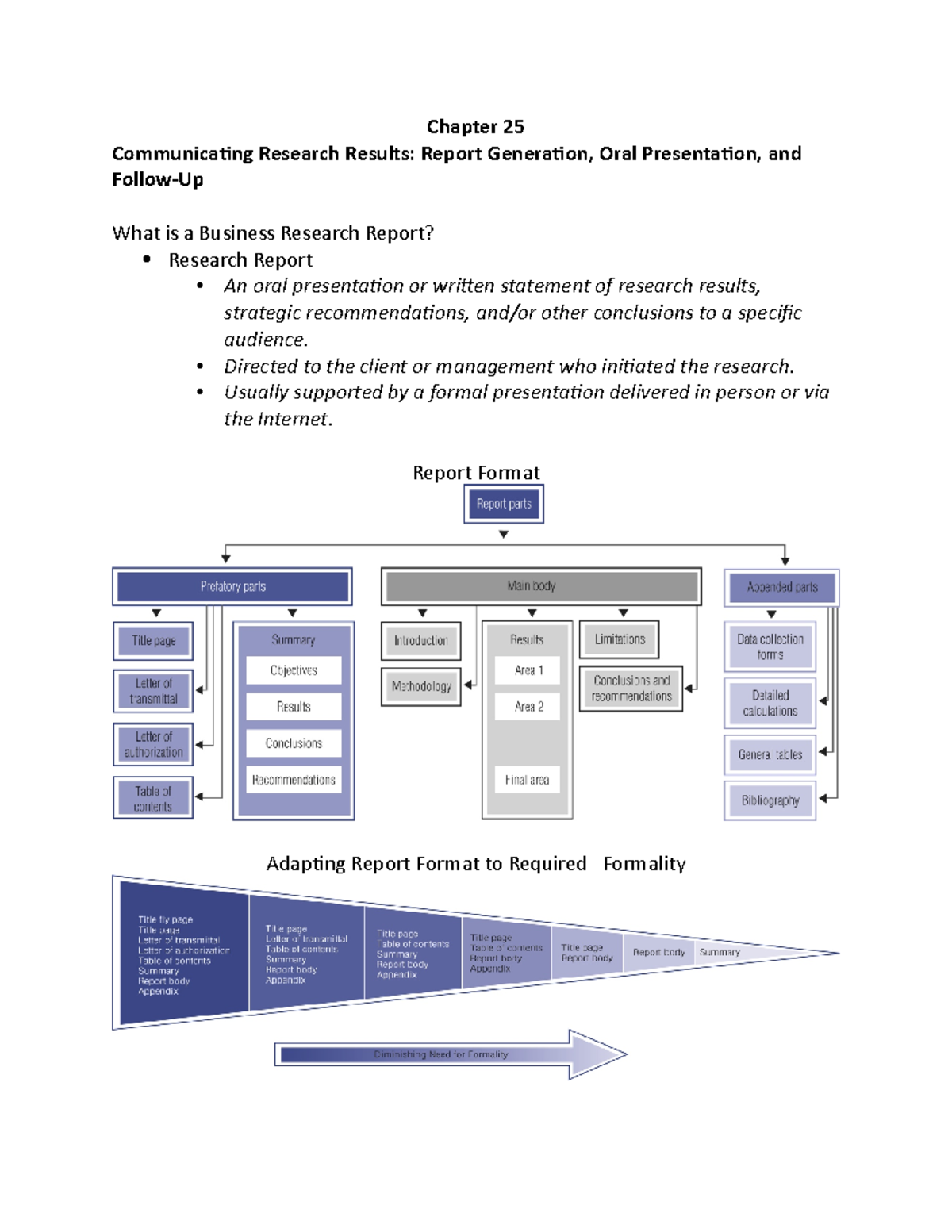 Chapter 25 - Chapter 25 Communicating Research Results: Report ...